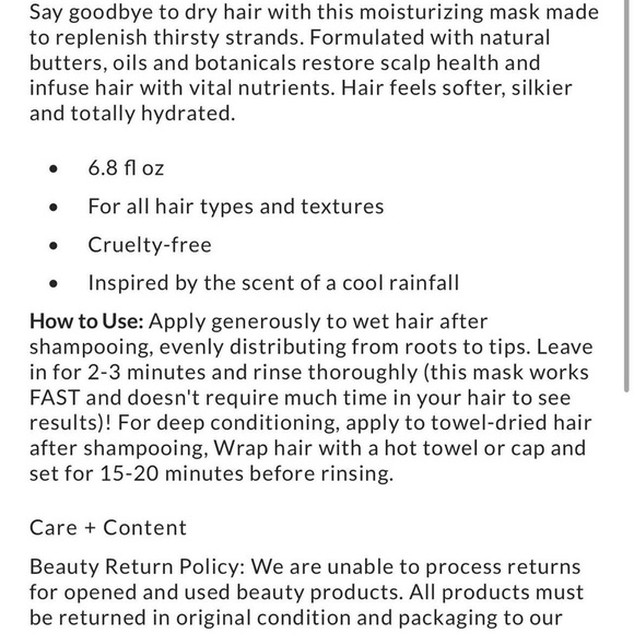 voir Rhythm Of The Rain Hair Masque / comes with 3 travel size / 6 oz total - Picture 4 of 4